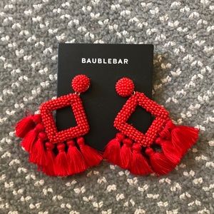 ‼️ Baublebar red Gabriela stud tassel earrings ‼️